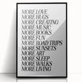 Electric Wall Art: Inspiring 'More Love, More Living' Typography Print