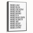 Electric Wall Art: Inspiring 'More Love, More Living' Typography Print
