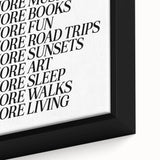 Electric Wall Art: Inspiring 'More Love, More Living' Typography Print