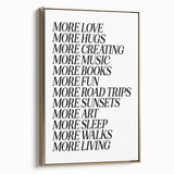 Electric Wall Art: Inspiring 'More Love, More Living' Typography Print