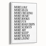 Electric Wall Art: Inspiring 'More Love, More Living' Typography Print