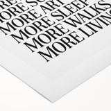 Electric Wall Art: Inspiring 'More Love, More Living' Typography Print