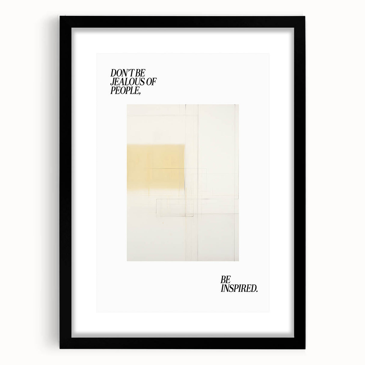 Electric Wall Art: Motivational 'Be Inspired' Typography with Abstract Art