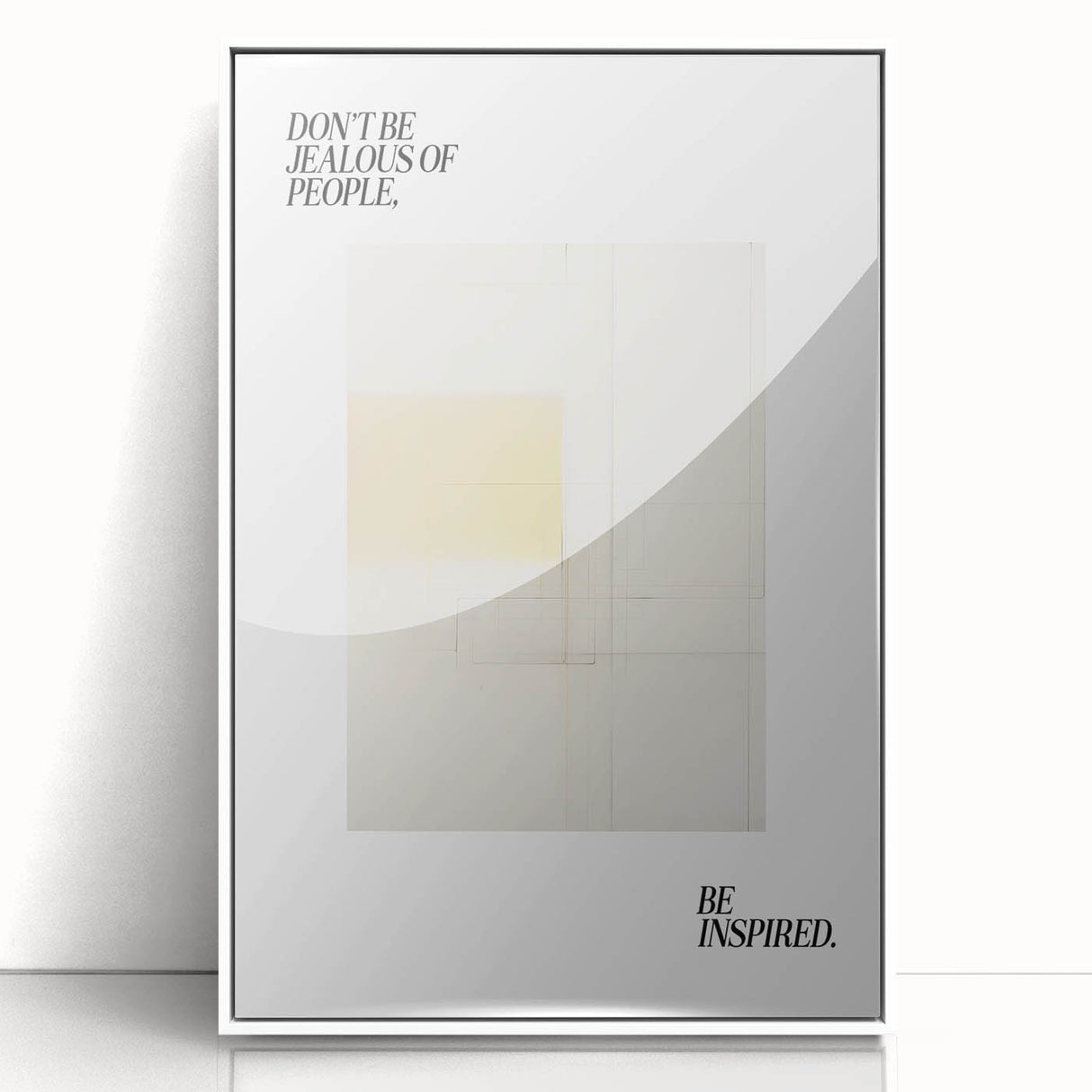 Electric Wall Art: Motivational 'Be Inspired' Typography with Abstract Art