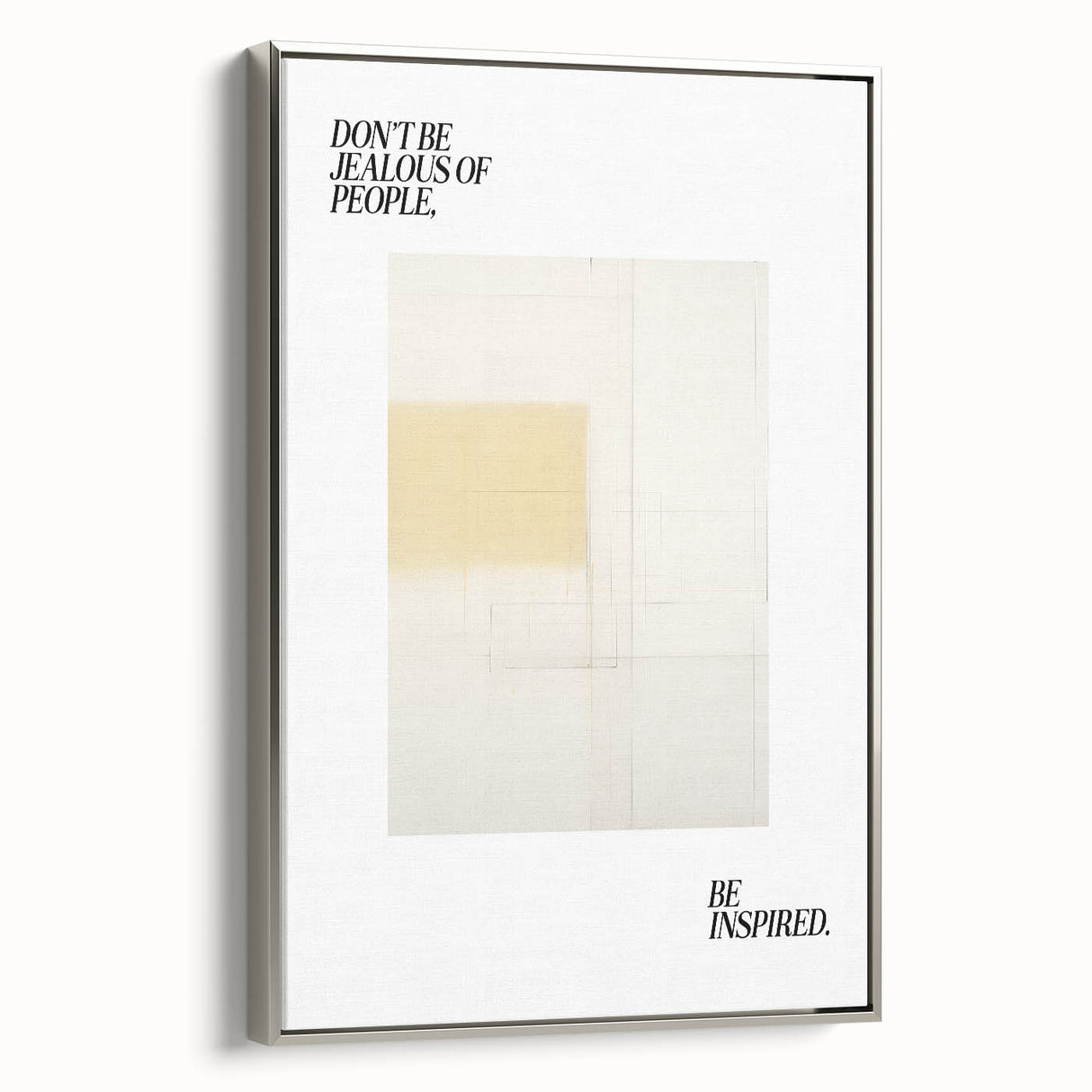 Electric Wall Art: Motivational 'Be Inspired' Typography with Abstract Art