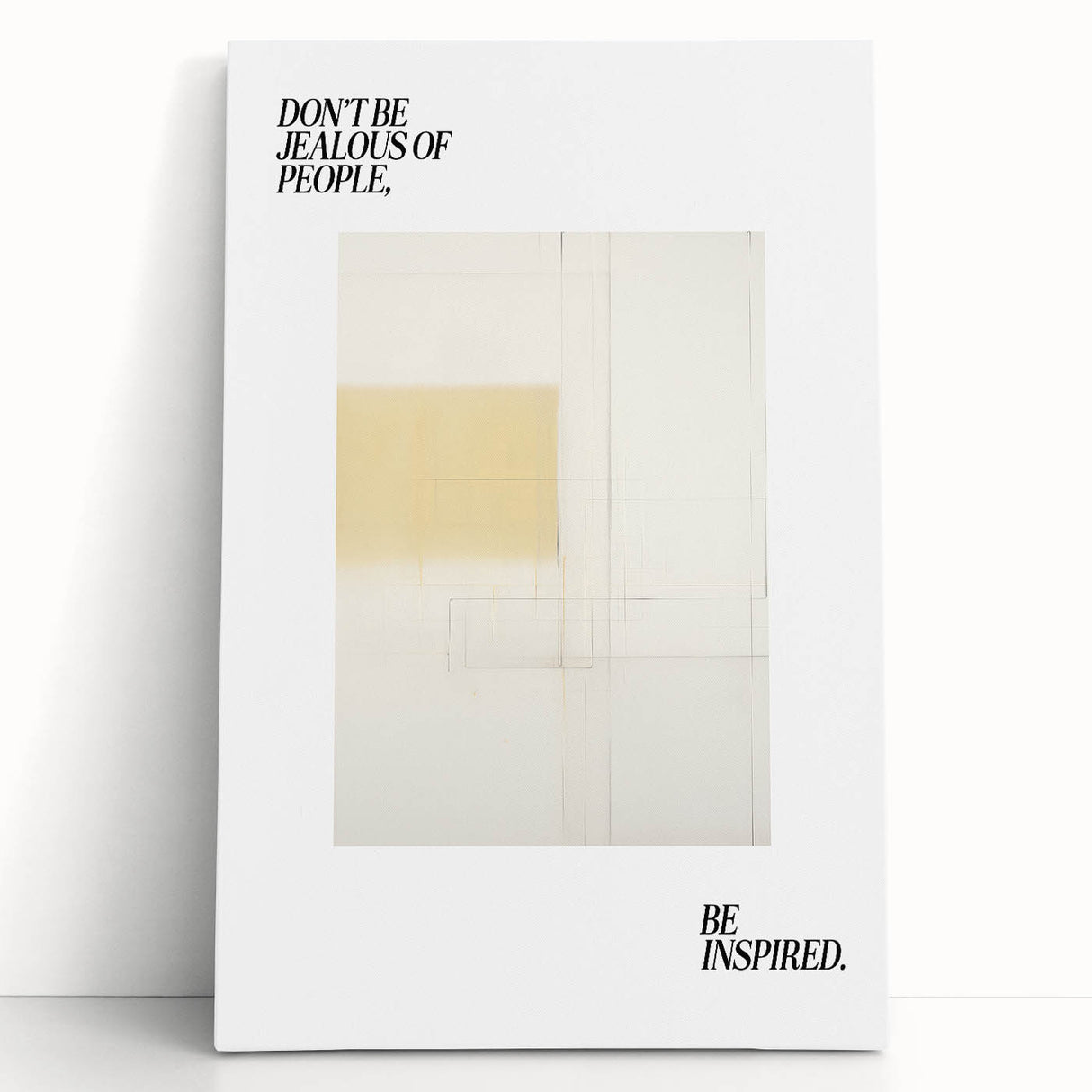 Electric Wall Art: Motivational 'Be Inspired' Typography with Abstract Art