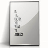"Electric Wall Art: Motivational 'Be the Energy' Typography Print"