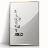 "Electric Wall Art: Motivational 'Be the Energy' Typography Print"