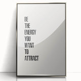 "Electric Wall Art: Motivational 'Be the Energy' Typography Print"