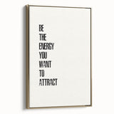 "Electric Wall Art: Motivational 'Be the Energy' Typography Print"