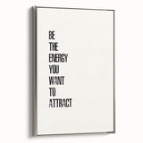 "Electric Wall Art: Motivational 'Be the Energy' Typography Print"