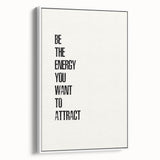 "Electric Wall Art: Motivational 'Be the Energy' Typography Print"