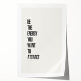 "Electric Wall Art: Motivational 'Be the Energy' Typography Print"