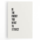 "Electric Wall Art: Motivational 'Be the Energy' Typography Print"