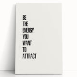 "Electric Wall Art: Motivational 'Be the Energy' Typography Print"