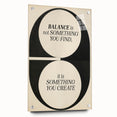 Electric Wall Art: 'Balance is Something You Create' Motivational Print