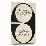 Electric Wall Art: 'Balance is Something You Create' Motivational Print