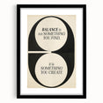 Electric Wall Art: 'Balance is Something You Create' Motivational Print