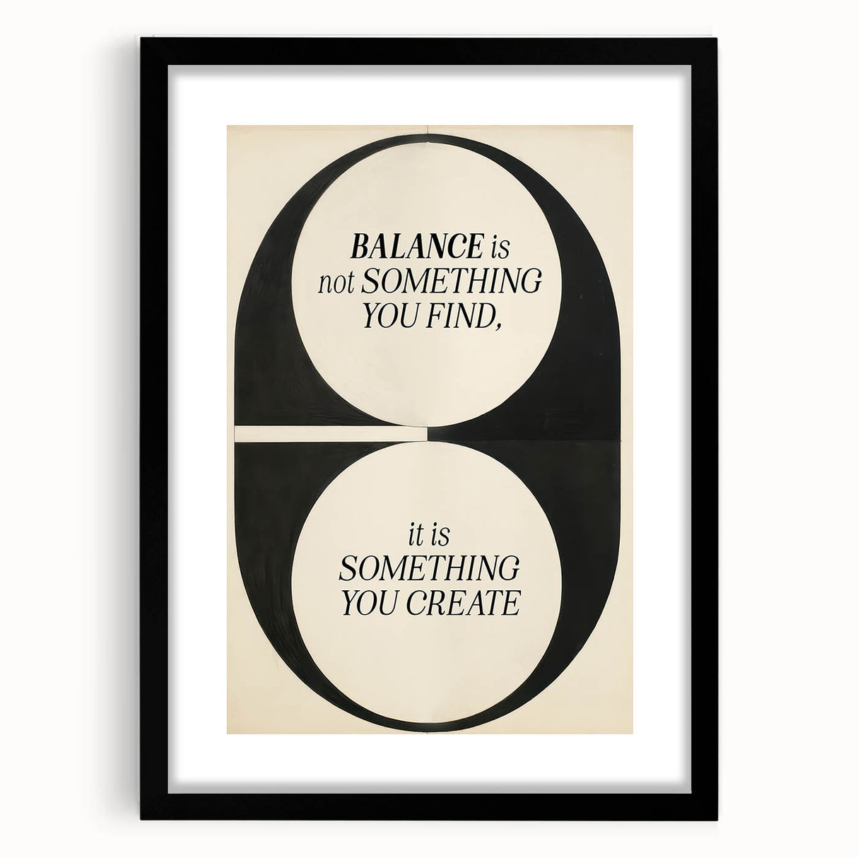 Electric Wall Art: 'Balance is Something You Create' Motivational Print