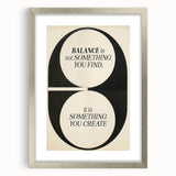 Electric Wall Art: 'Balance is Something You Create' Motivational Print
