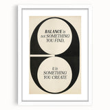 Electric Wall Art: 'Balance is Something You Create' Motivational Print