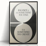 Electric Wall Art: 'Balance is Something You Create' Motivational Print