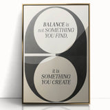 Electric Wall Art: 'Balance is Something You Create' Motivational Print