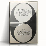 Electric Wall Art: 'Balance is Something You Create' Motivational Print