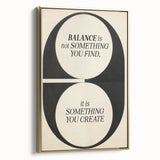 Electric Wall Art: 'Balance is Something You Create' Motivational Print