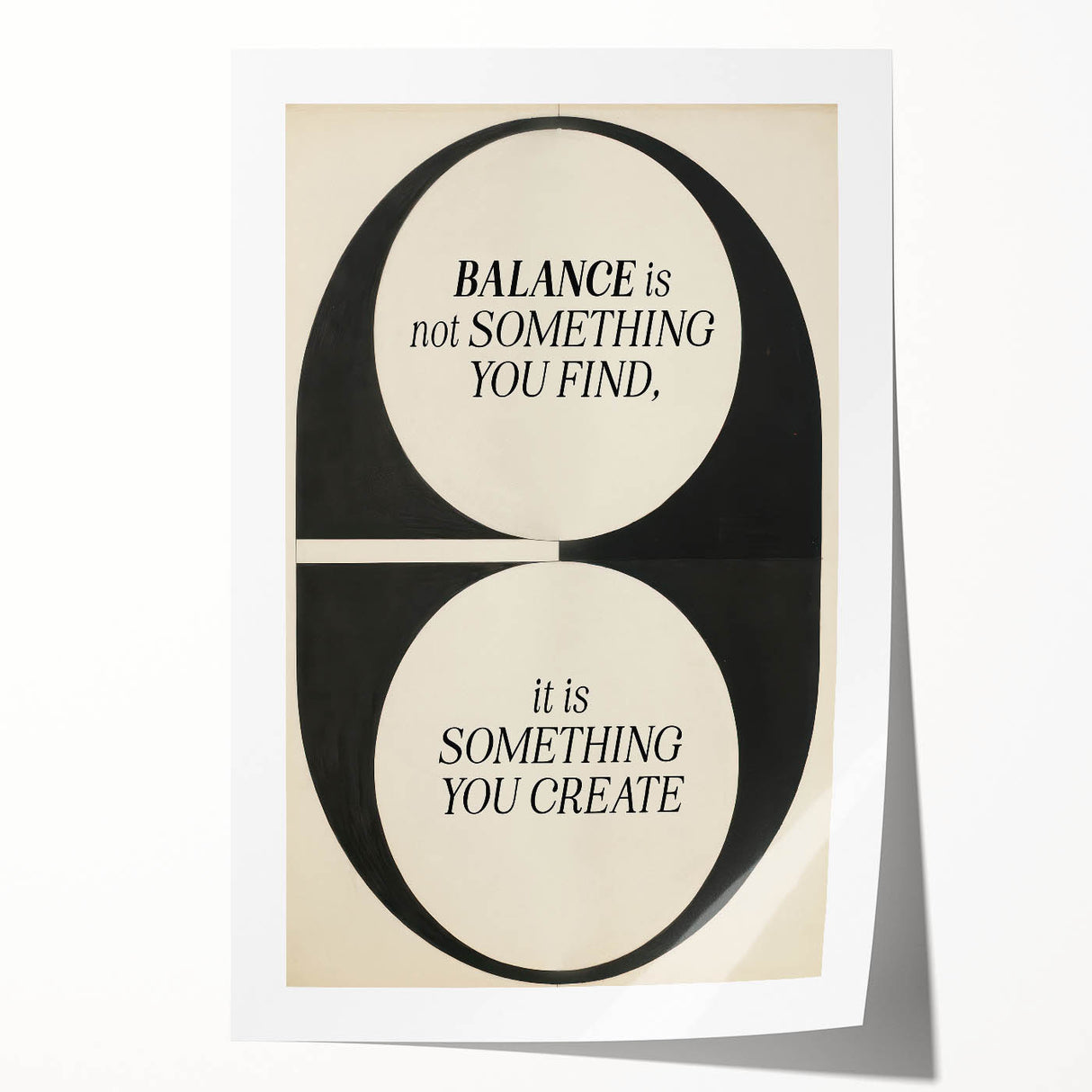 Electric Wall Art: 'Balance is Something You Create' Motivational Print