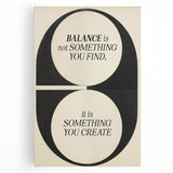 Electric Wall Art: 'Balance is Something You Create' Motivational Print