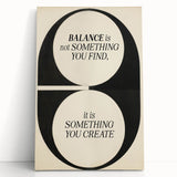 Electric Wall Art: 'Balance is Something You Create' Motivational Print