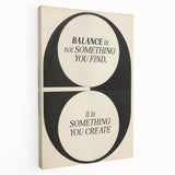Electric Wall Art: 'Balance is Something You Create' Motivational Print