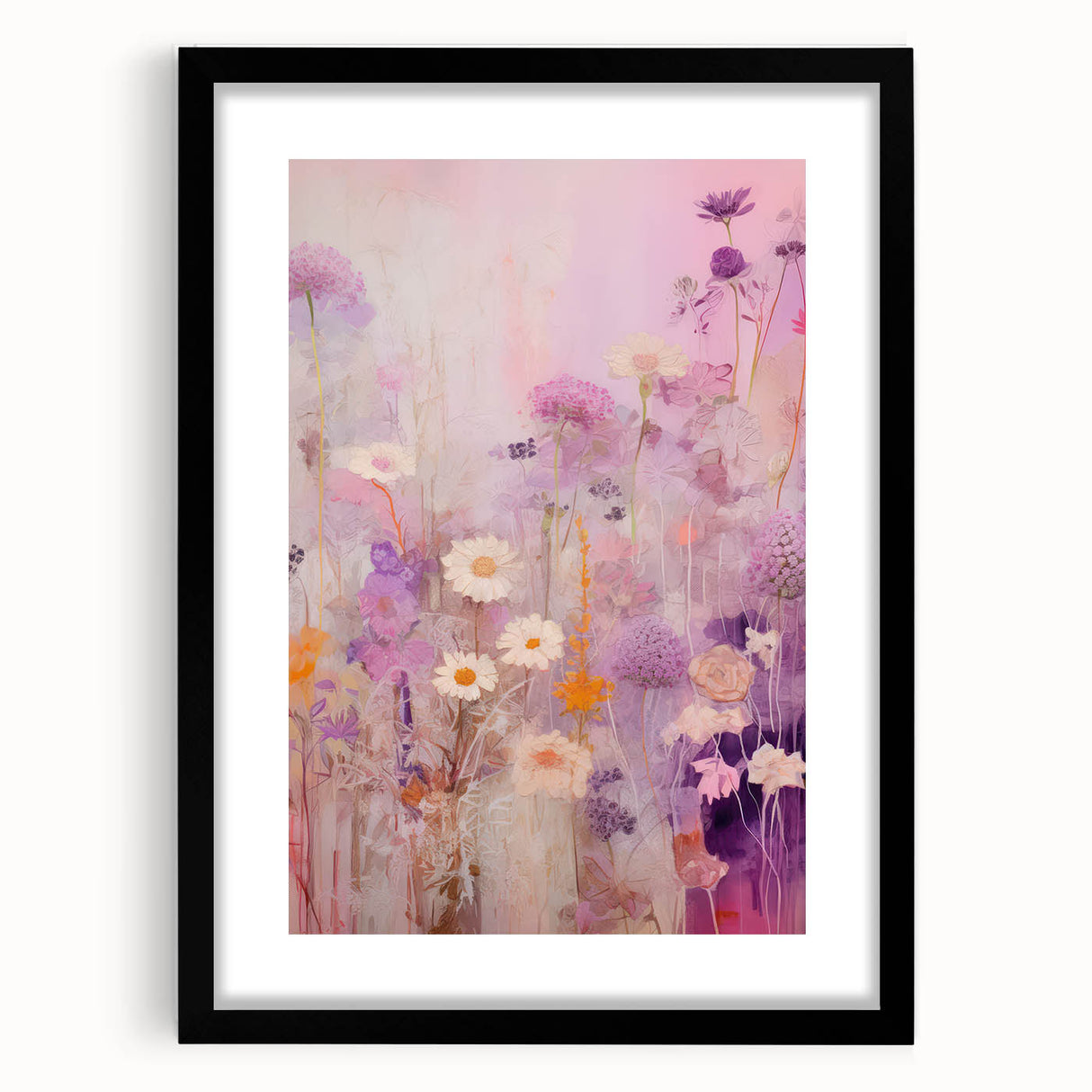 Electric Floral Fantasy Canvas - Abstract Pastel Modern Wall Art Decor