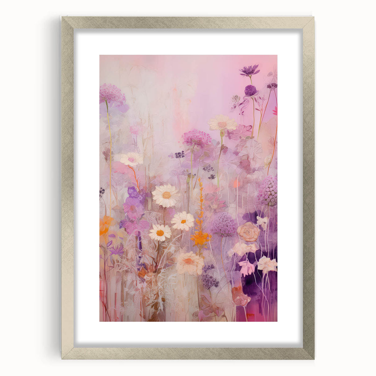 Electric Floral Fantasy Canvas - Abstract Pastel Modern Wall Art Decor