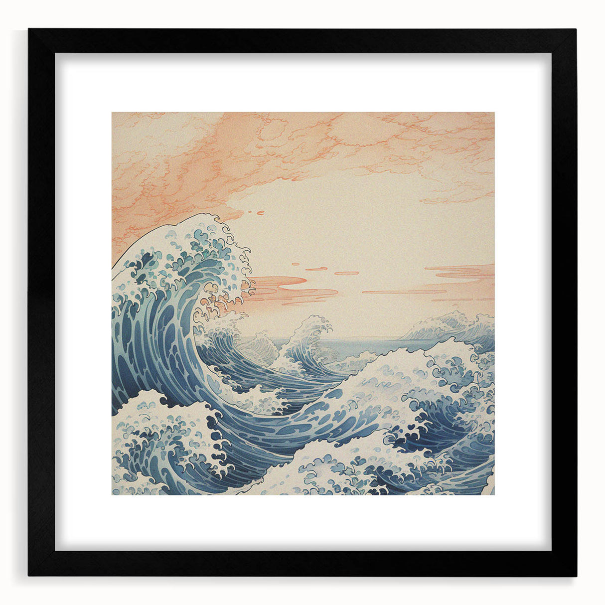 Electric Ocean Waves Wall Art – Abstract Vibrant Electric Art Print