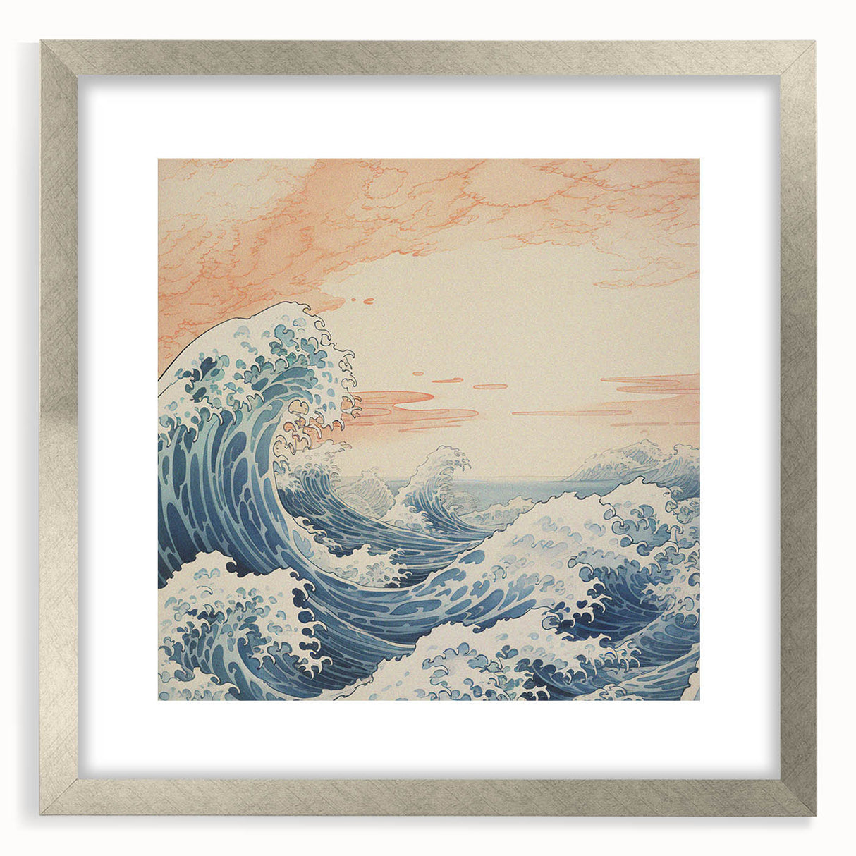 Electric Ocean Waves Wall Art – Abstract Vibrant Electric Art Print