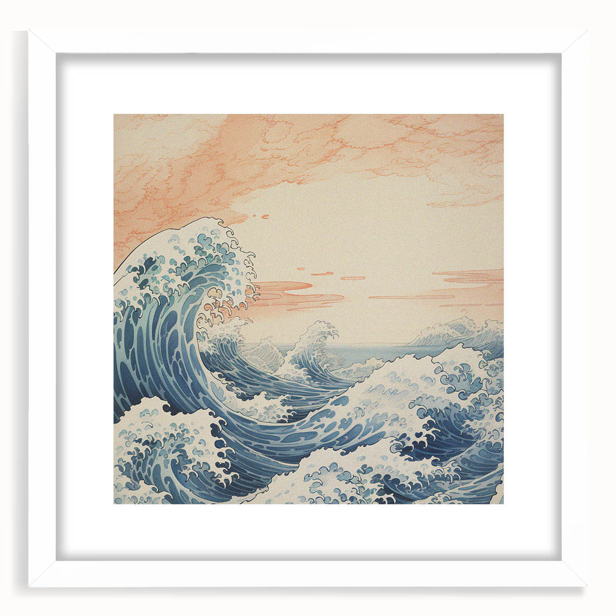 Electric Ocean Waves Wall Art – Abstract Vibrant Electric Art Print