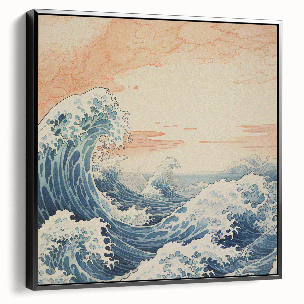 Electric Ocean Waves Wall Art – Abstract Vibrant Electric Art Print