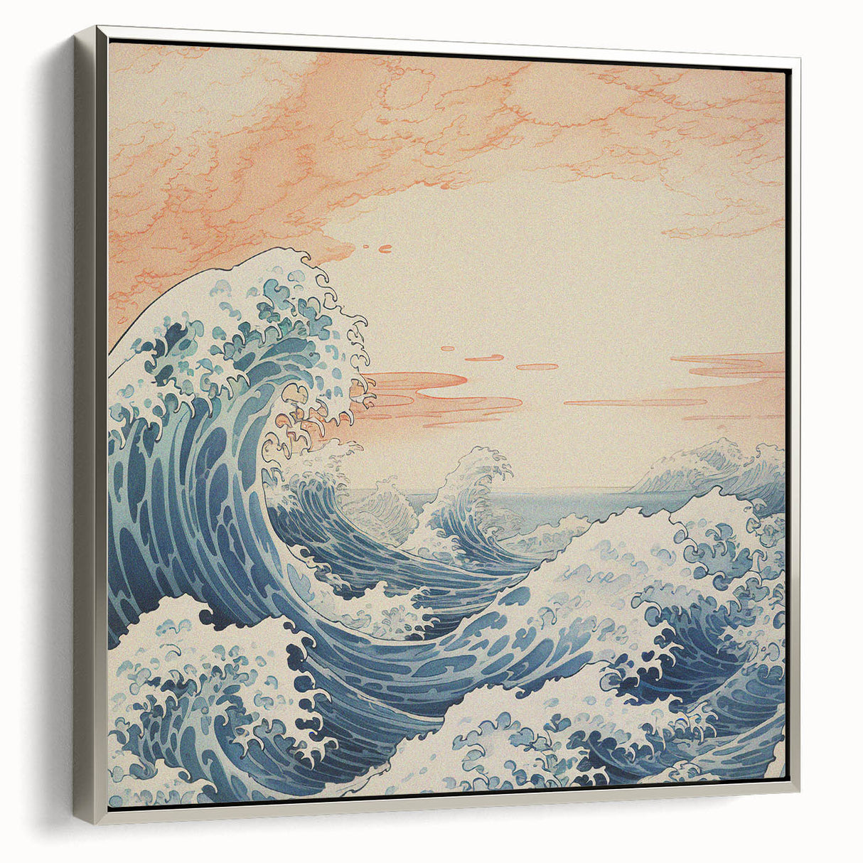 Electric Ocean Waves Wall Art – Abstract Vibrant Electric Art Print