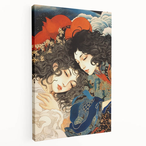 Electric Art Canvas – Vibrant Abstract Electric Painting of Dreamy Figures