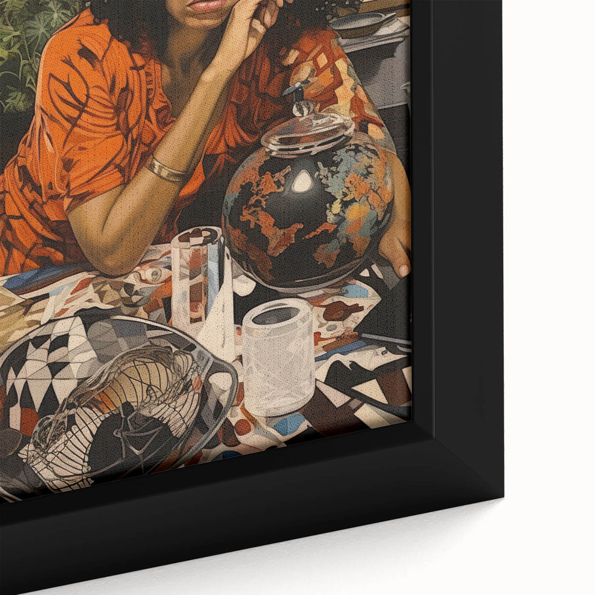 Vibrant Electric Wall Art – Bold Electric Painting of Thoughtful Figure