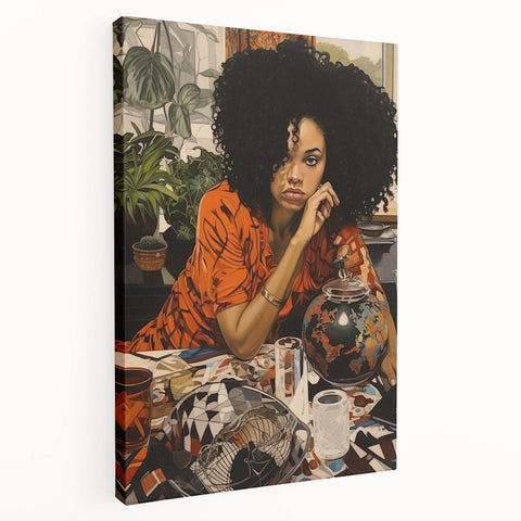 Vibrant Electric Wall Art – Bold Electric Painting of Thoughtful Figure