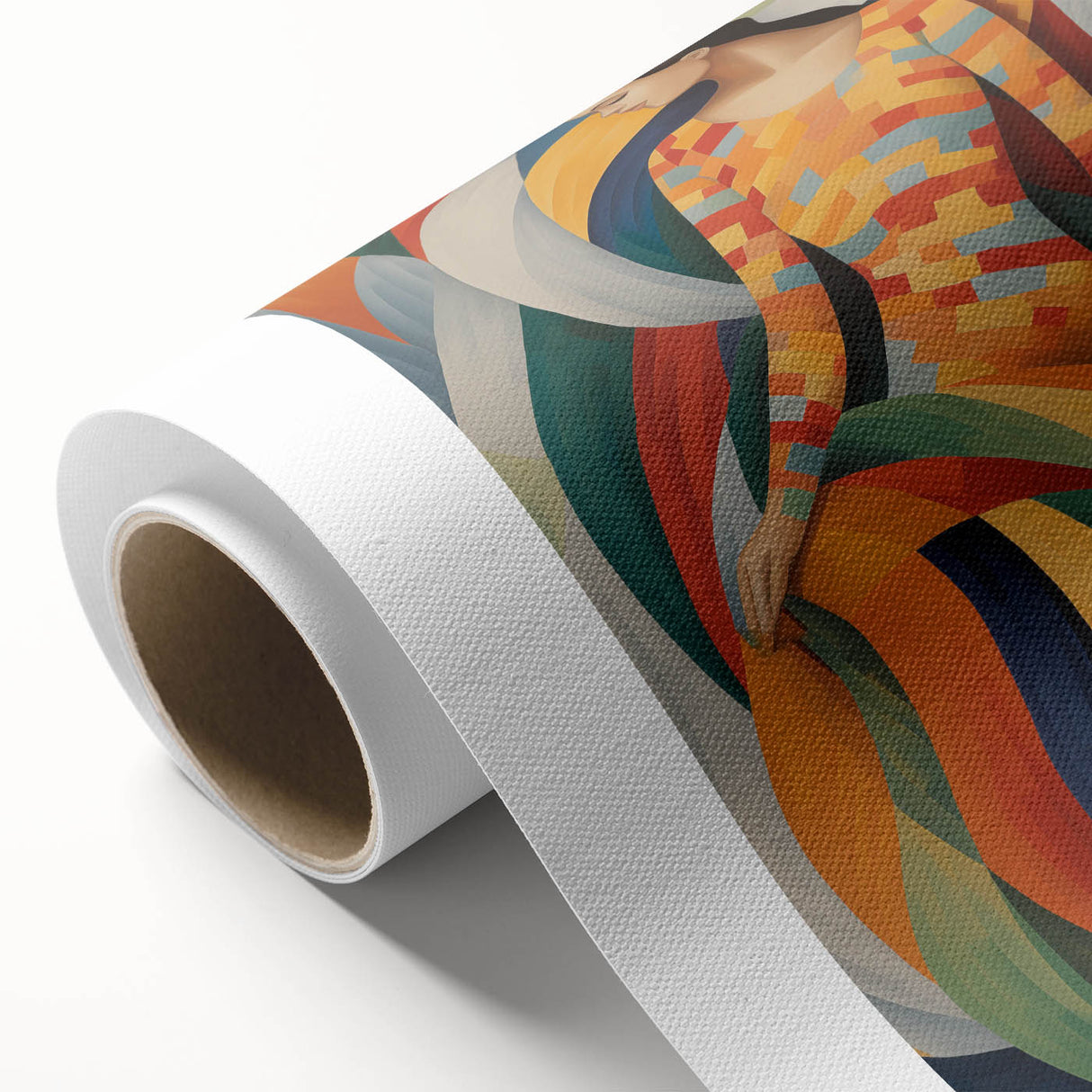 Electric Wall Art – Vibrant Abstract Painting of Colorful Flowing Figures