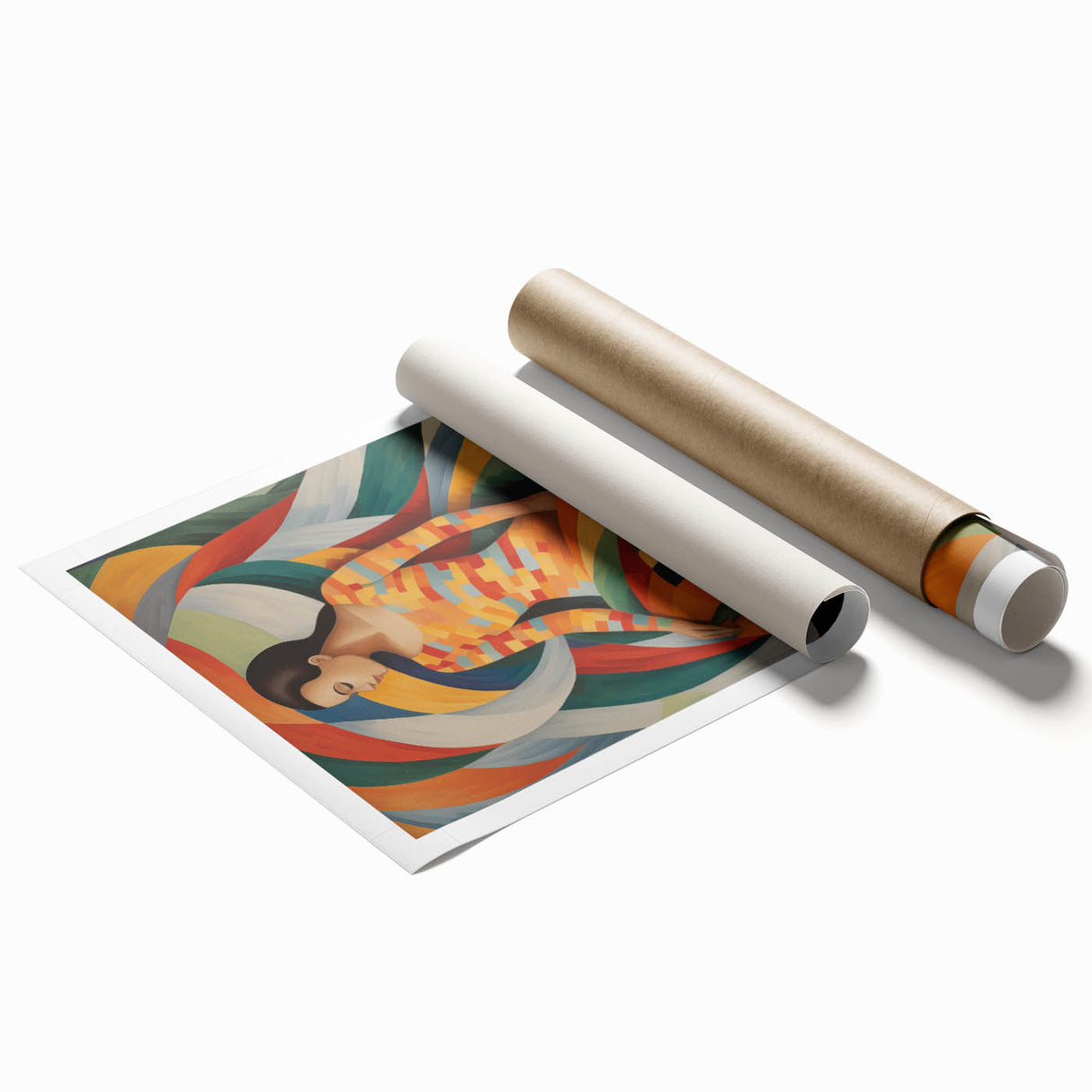 Electric Wall Art – Vibrant Abstract Painting of Colorful Flowing Figures