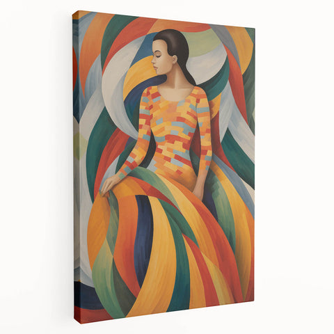 Electric Wall Art – Vibrant Abstract Painting of Colorful Flowing Figures