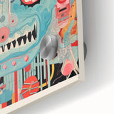 Abstract Electric Wall Art – Bold Vibrant Electric Monster Face Print