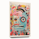 Abstract Electric Wall Art – Bold Vibrant Electric Monster Face Print