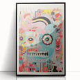 Abstract Electric Wall Art – Bold Vibrant Electric Monster Face Print