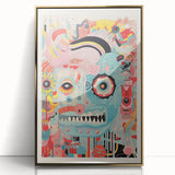 Abstract Electric Wall Art – Bold Vibrant Electric Monster Face Print